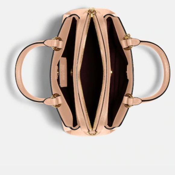 Nwt Authentic Coach mini Lillie Carryall satchel /Crossbody taupe / neut… - Picture 4 of 12